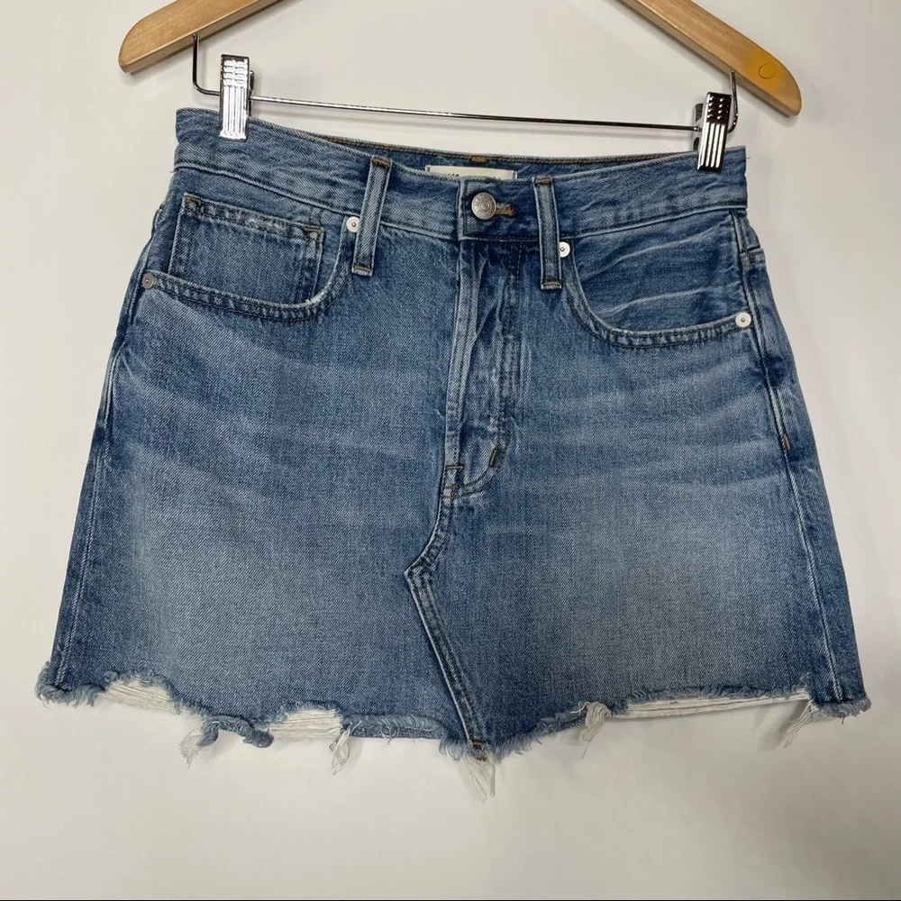 Madewell Rigid Denim Relaxed Mini Skirt in Rosehill Wash Size 25 - Picture 4 of 9